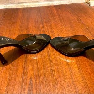 Black Open Toe Heels - Black size 7